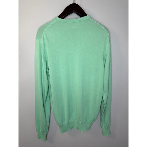 B.Draddy Men's Crew Neck Sweater Cotton Performance Golf Made in Italy Green L - Picture 12 of 12